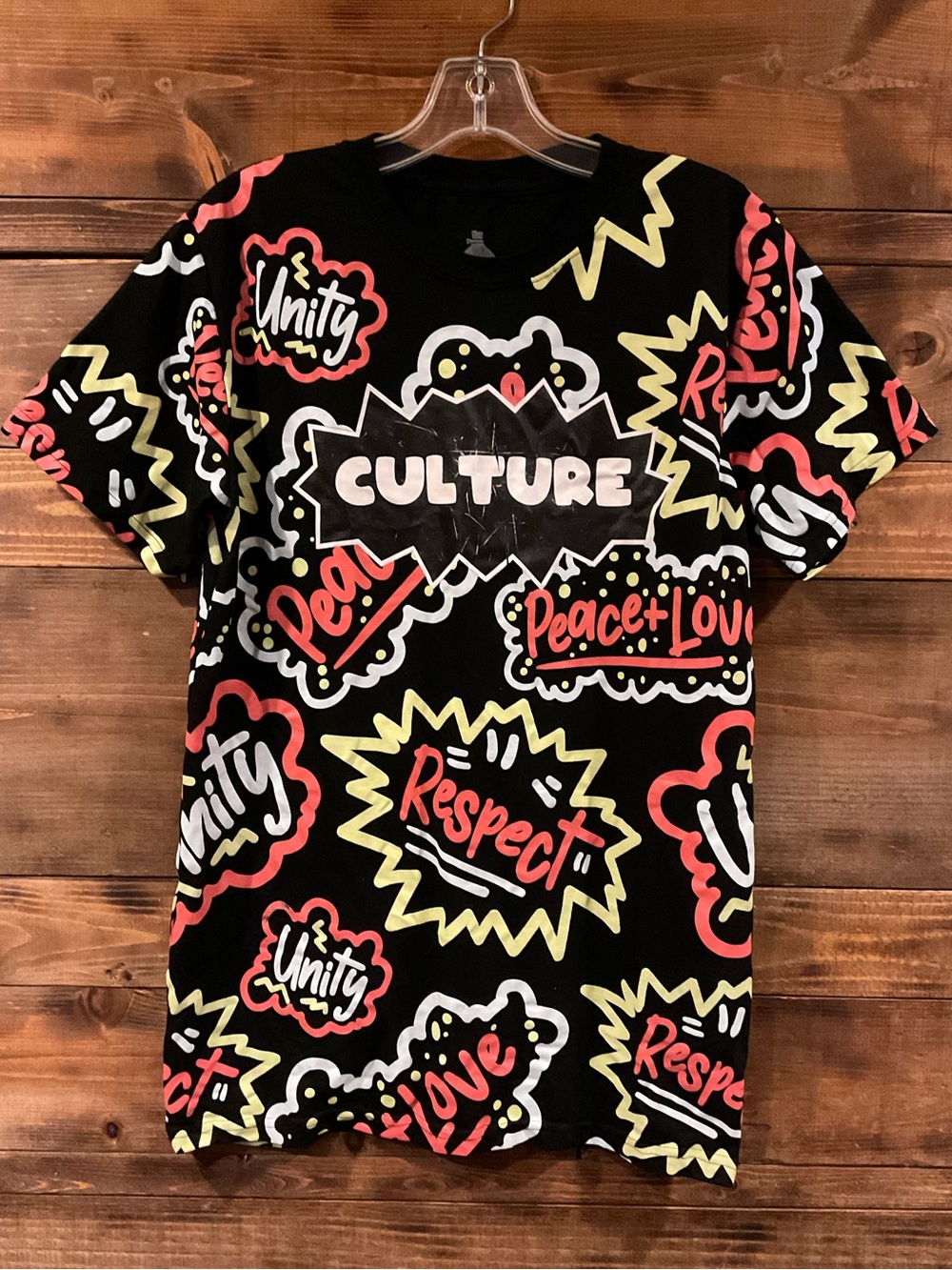 LAUNDER Bailey Apparel "Culture" Graphic Tee - Black with Red/Yellow size Medium